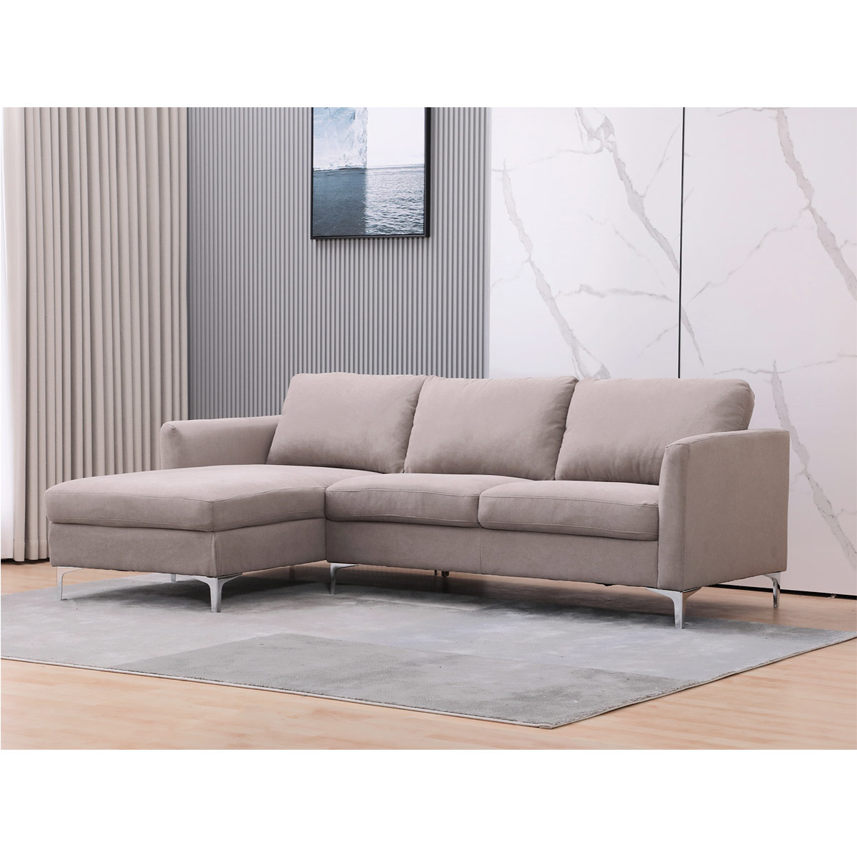SOFÁ SECCIONAL IZQUIERDO RIPLEY HOME KOLORS TAUPE - 1