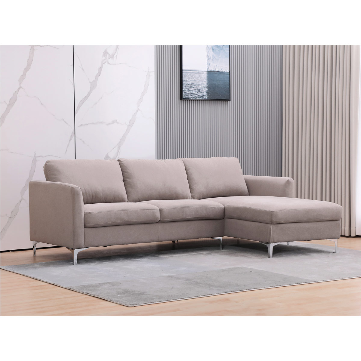 SOFÁ SECCIONAL DERECHO RIPLEY HOME KOLORS TAUPE - 1