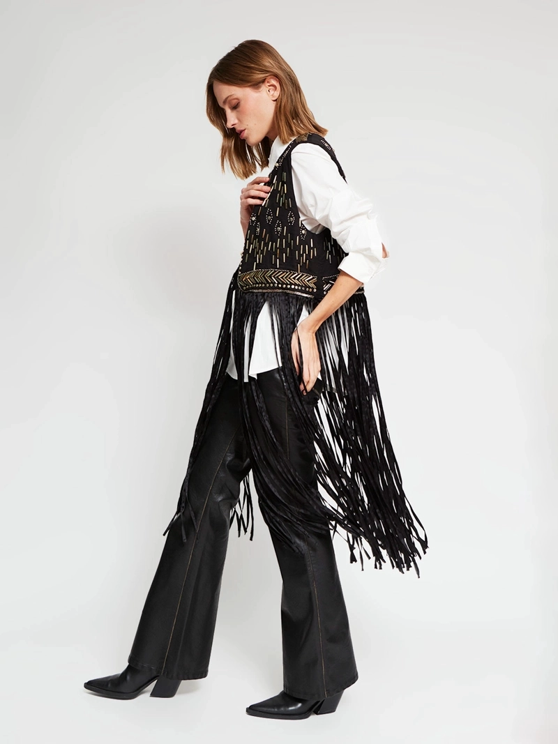 CHAQUETA MUJER MARIA CHER X MARQUIS BORDADO FLECOS - 4