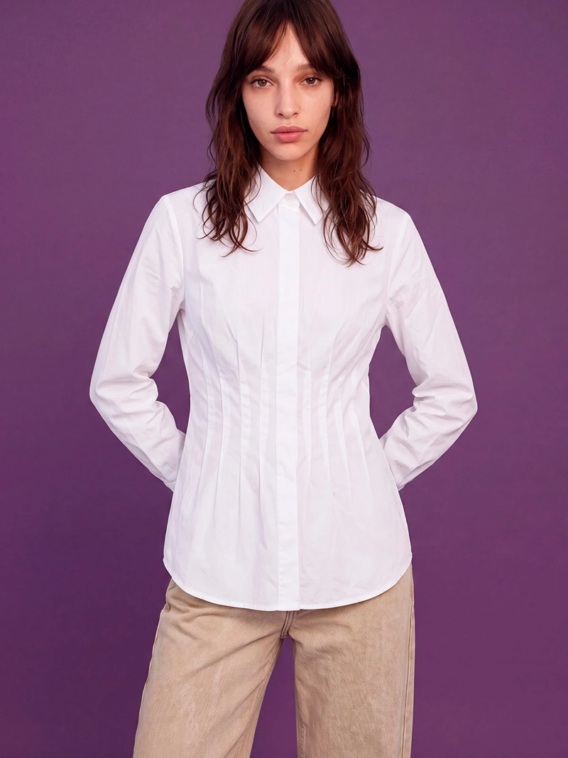 BLUSA MUJER MARIA CHER X MARQUIS ALGODÓN CAMISERA PINZADA - 1