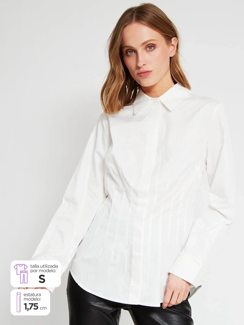 BLUSA MUJER MARIA CHER X MARQUIS ALGODÓN CAMISERA PINZADA - 2