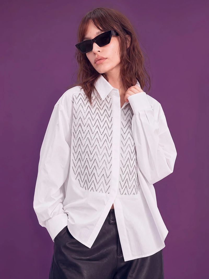 BLUSA MUJER MARIA CHER X MARQUIS ALGODÓN CAMISERA MOSTACILLAS - 1