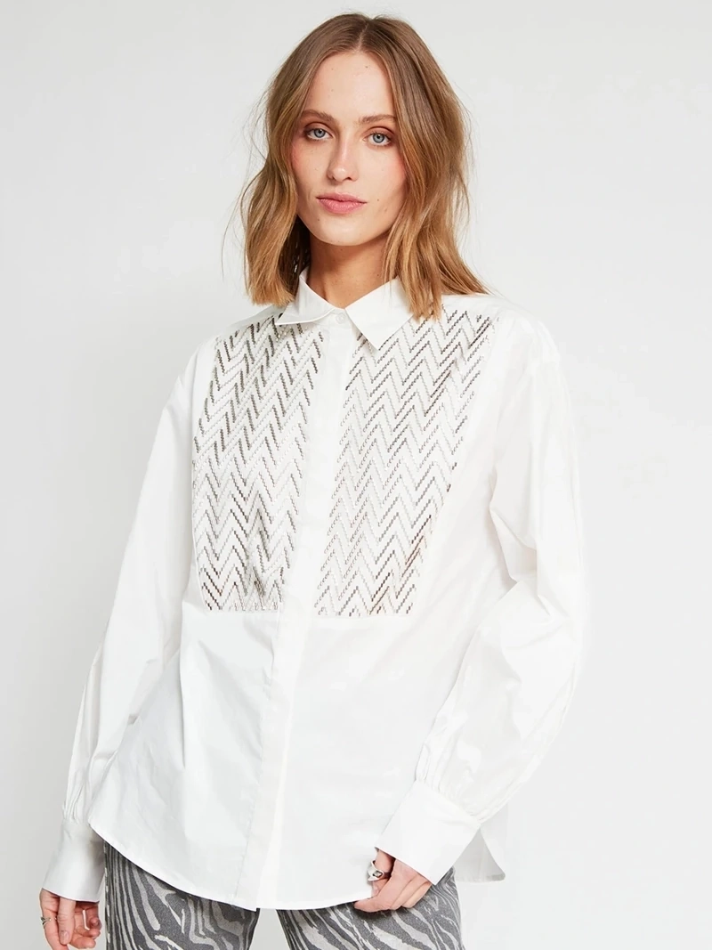 BLUSA MUJER MARIA CHER X MARQUIS ALGODÓN CAMISERA MOSTACILLAS - 3