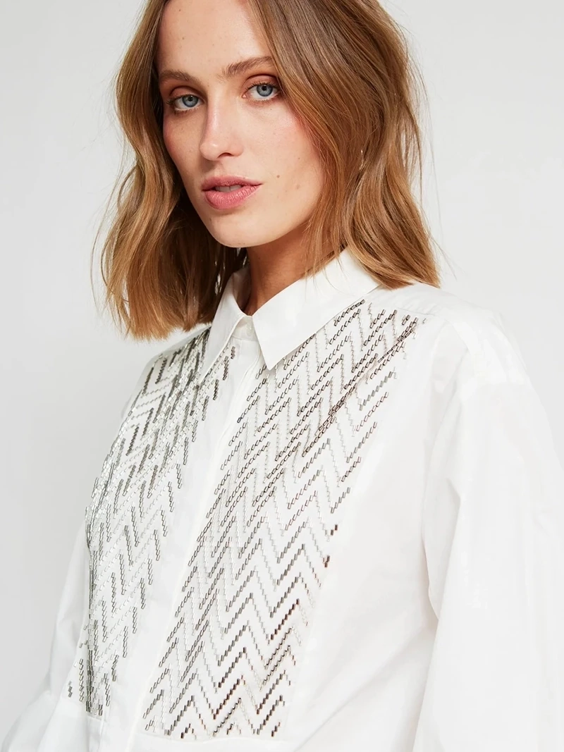 BLUSA MUJER MARIA CHER X MARQUIS ALGODÓN CAMISERA MOSTACILLAS - 5