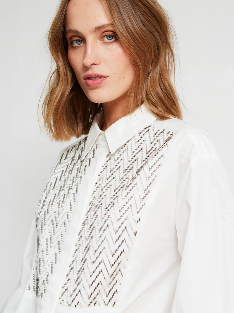 BLUSA MUJER MARIA CHER X MARQUIS ALGODÓN CAMISERA MOSTACILLAS - 4