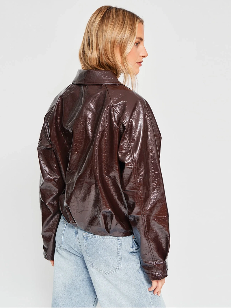 CHAQUETA MUJER INDEX CORTA EFECTO PIEL - 2