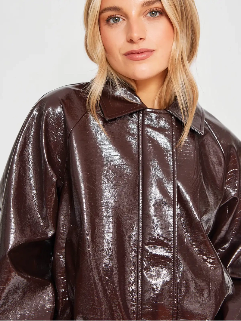 CHAQUETA MUJER INDEX CORTA EFECTO PIEL - 3