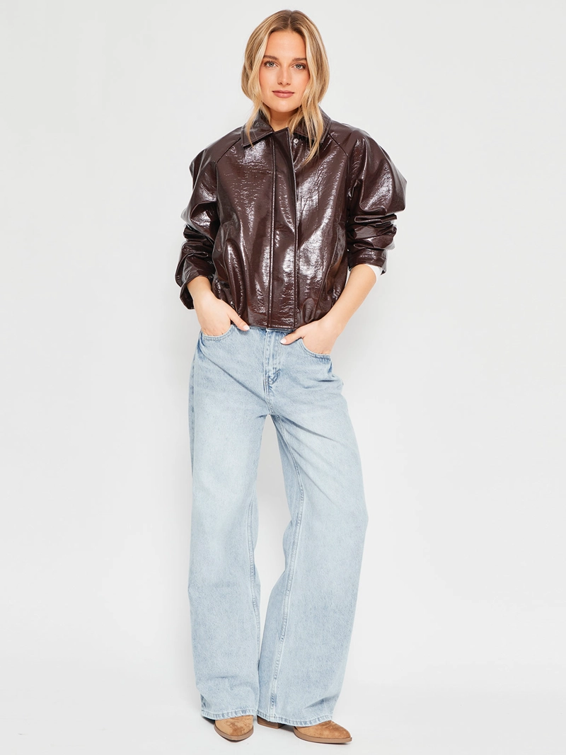 CHAQUETA MUJER INDEX CORTA EFECTO PIEL - 4