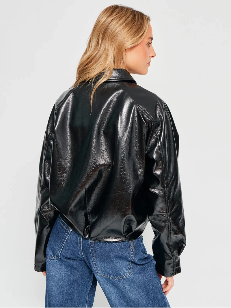 CHAQUETA MUJER INDEX CORTA EFECTO PIEL - 2