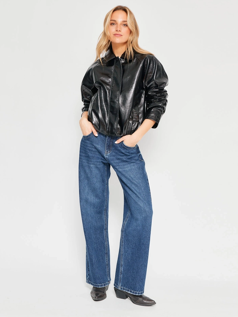 CHAQUETA MUJER INDEX CORTA EFECTO PIEL - 4
