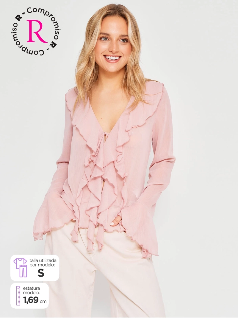 BLUSA MUJER INDEX MANGA LARGA VUELOS - 1