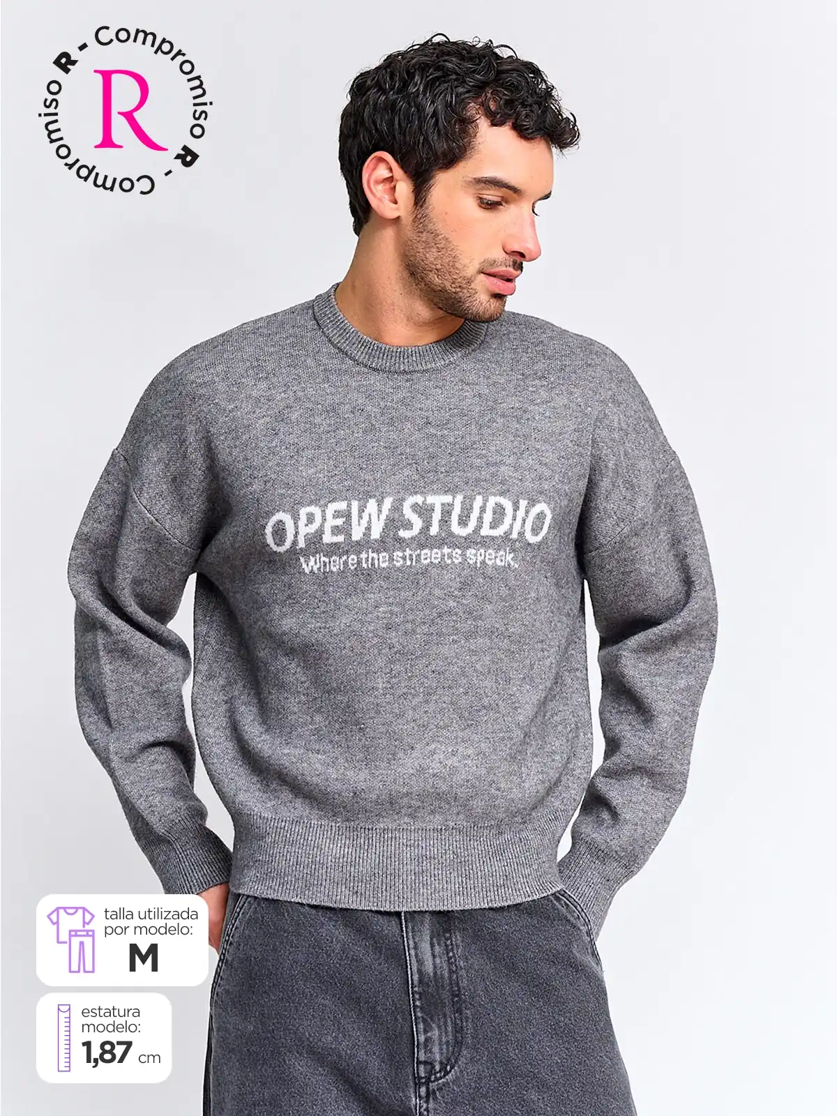 SWEATER HOMBRE INDEX CUELLO REDONDO PRINT - 1