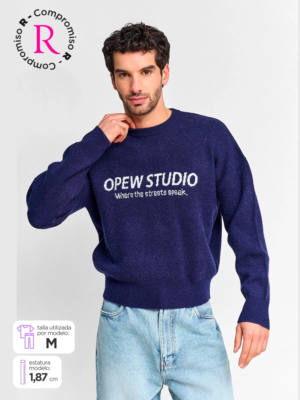 SWEATER HOMBRE INDEX CUELLO REDONDO PRINT - 1