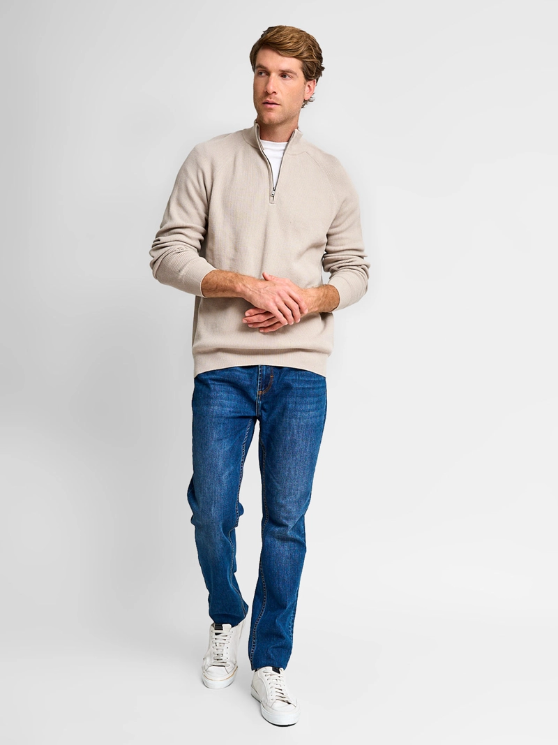 SWEATER HOMBRE MARQUIS ALGODÓN HALF ZIPPER TEXTURA - 4