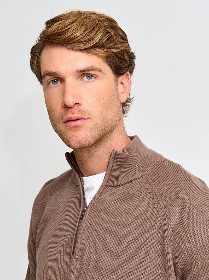 SWEATER HOMBRE MARQUIS ALGODÓN HALF ZIPPER TEXTURA - 3