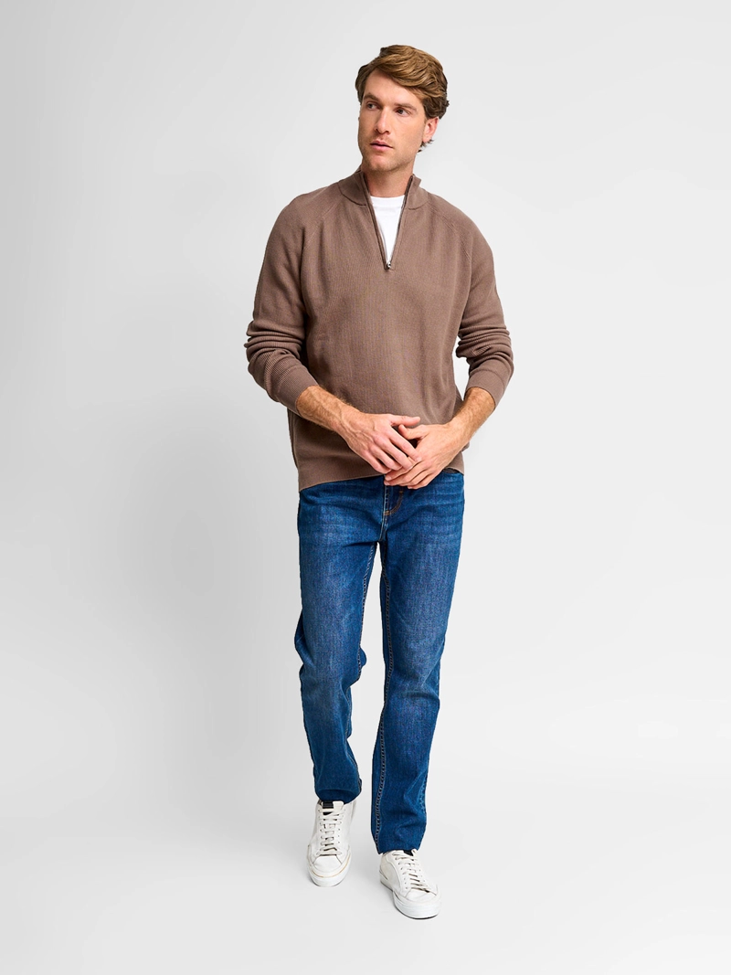 SWEATER HOMBRE MARQUIS ALGODÓN HALF ZIPPER TEXTURA - 4