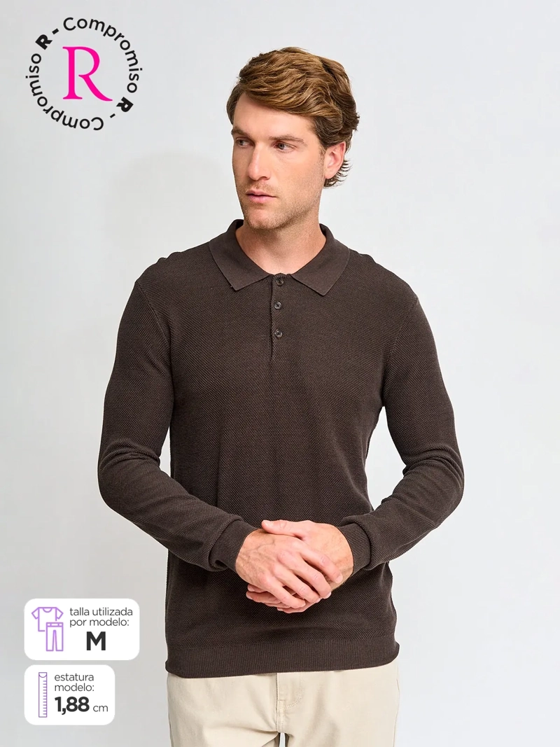 SWEATER HOMBRE MARQUIS ALGODÓN CUELLO POLO TEXTURA - 1