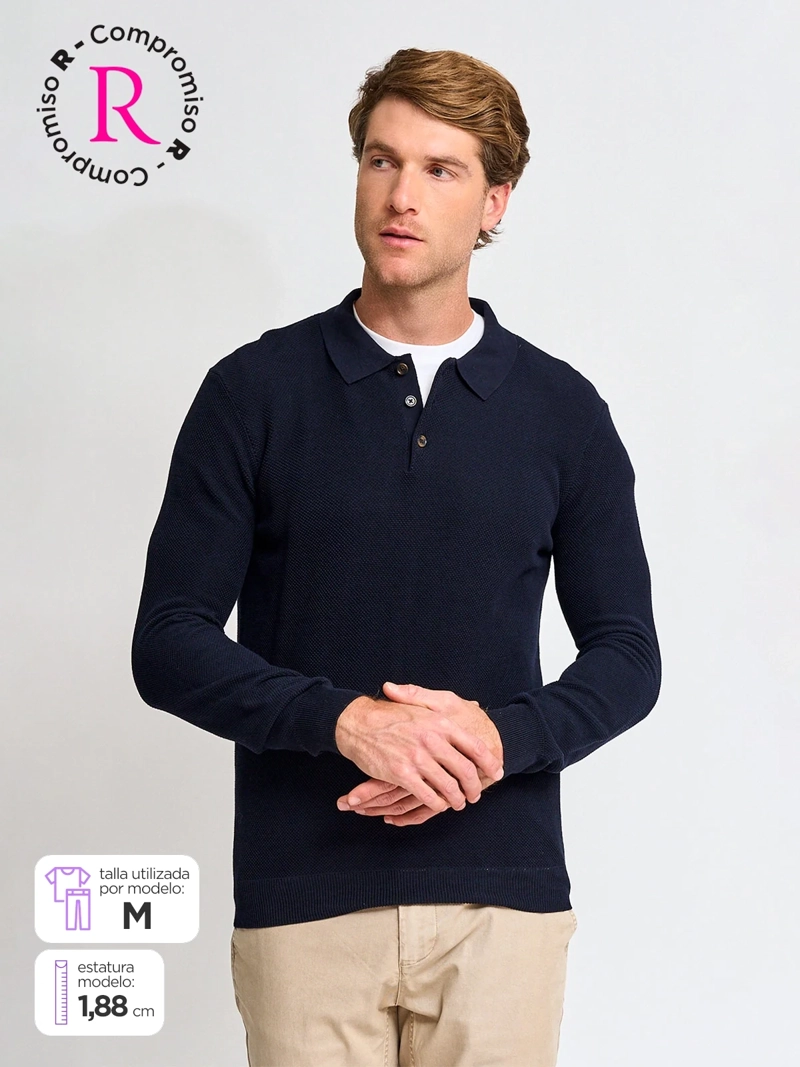 SWEATER HOMBRE MARQUIS ALGODÓN CUELLO POLO TEXTURA - 1