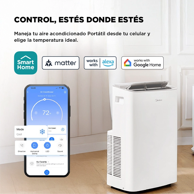 AIRE ACONDICIONADO PORTÁTIL MIDEA 12000 BTU + WIFI MPPXA-12HRN8 - 5