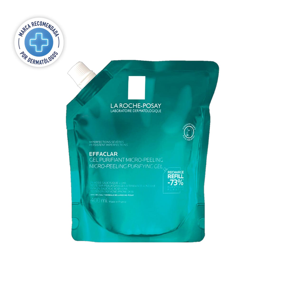 GEL MICROEXFOLIANTE LA ROCHE POSAY EFFACLAR REFILL 400ML - 1