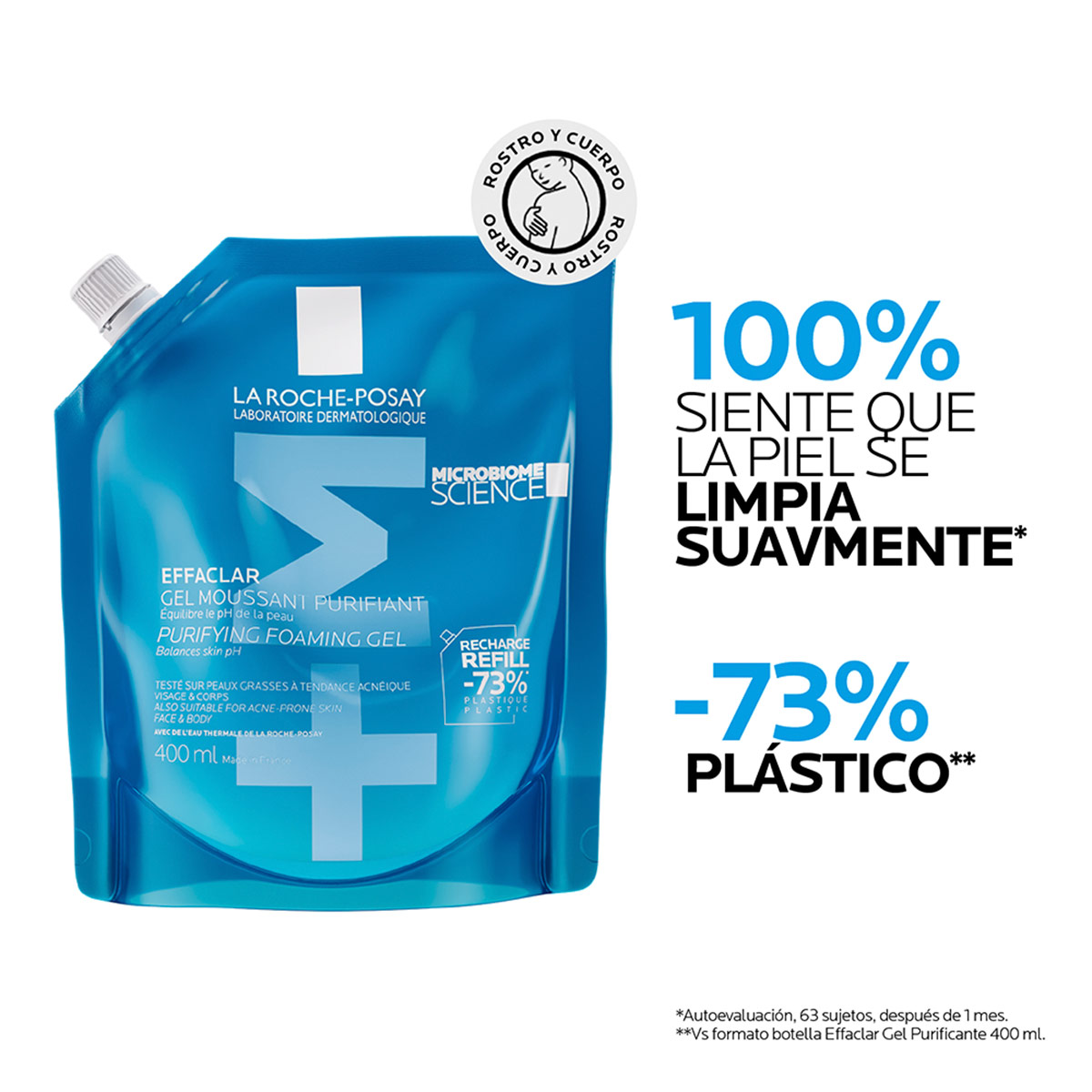 GEL LIMPIADOR LA ROCHE-POSAY EFFACLAR GEL PURIFICANTE REFILL 400ML - 4