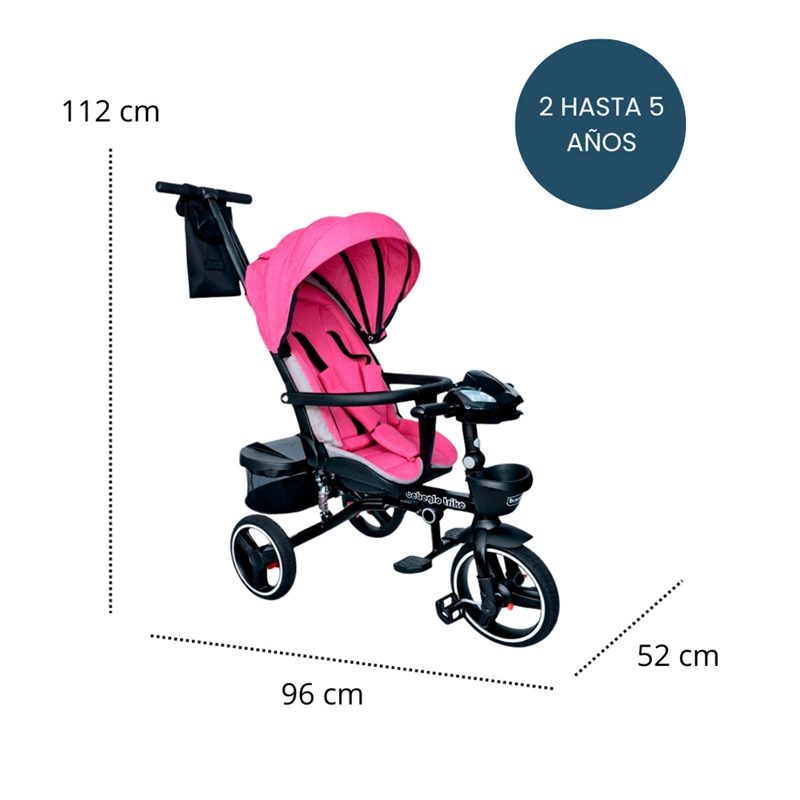 TRICICLO COCHE CUNA BEBEGLO BT 360 RS4090               - 4
