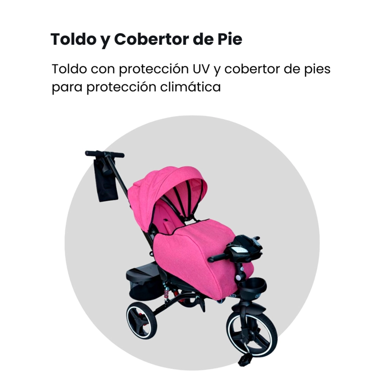 TRICICLO COCHE CUNA BEBEGLO BT 360 RS4090               - 6