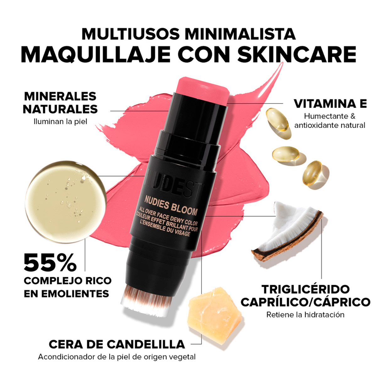SET DE MAQUILLAJE NUDESTIX ROSY PINK GLOW 7GR - 6
