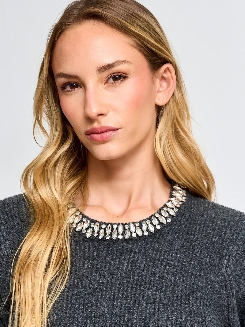 SWEATER MUJER CACHAREL LANA CUELLO REDONDO - 3