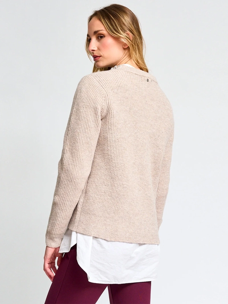 SWEATER MUJER CACHAREL LANA CUELLO REDONDO - 2