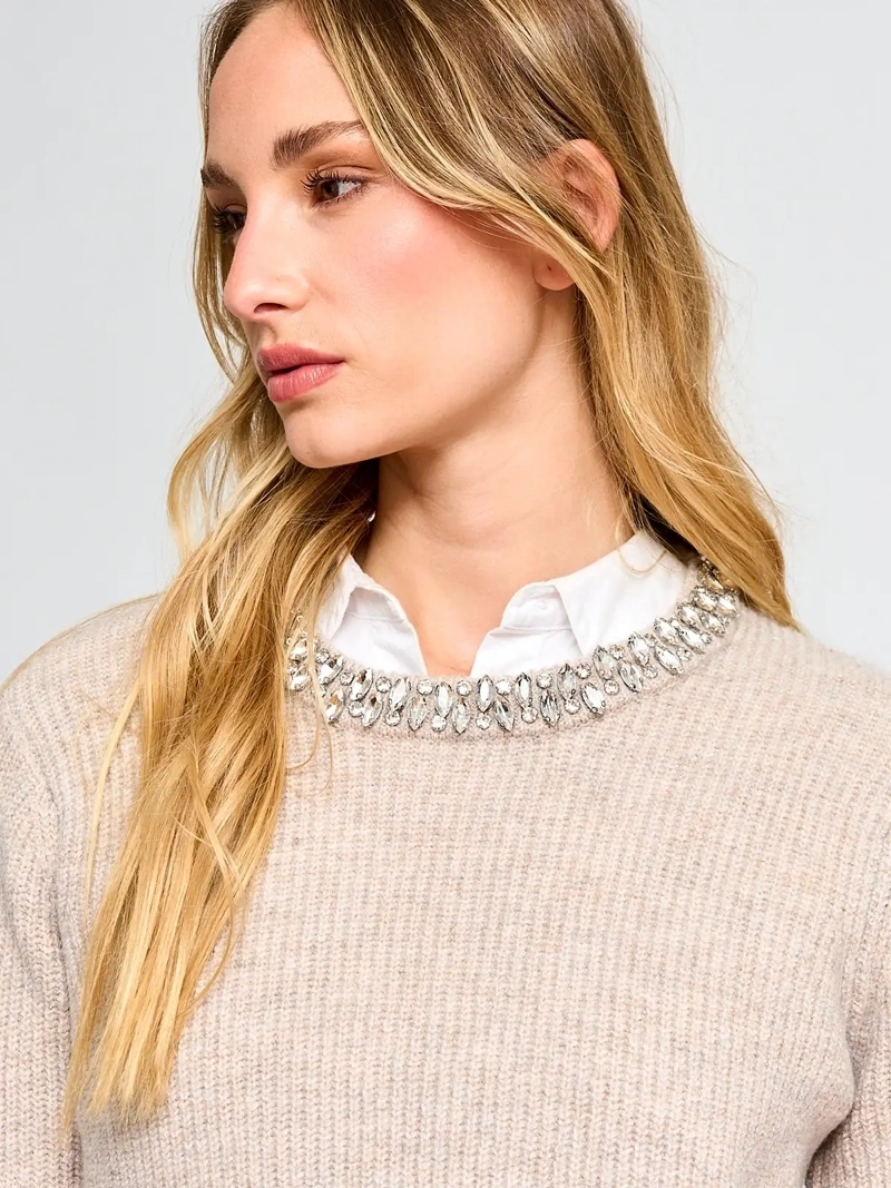 SWEATER MUJER CACHAREL LANA CUELLO REDONDO - 3