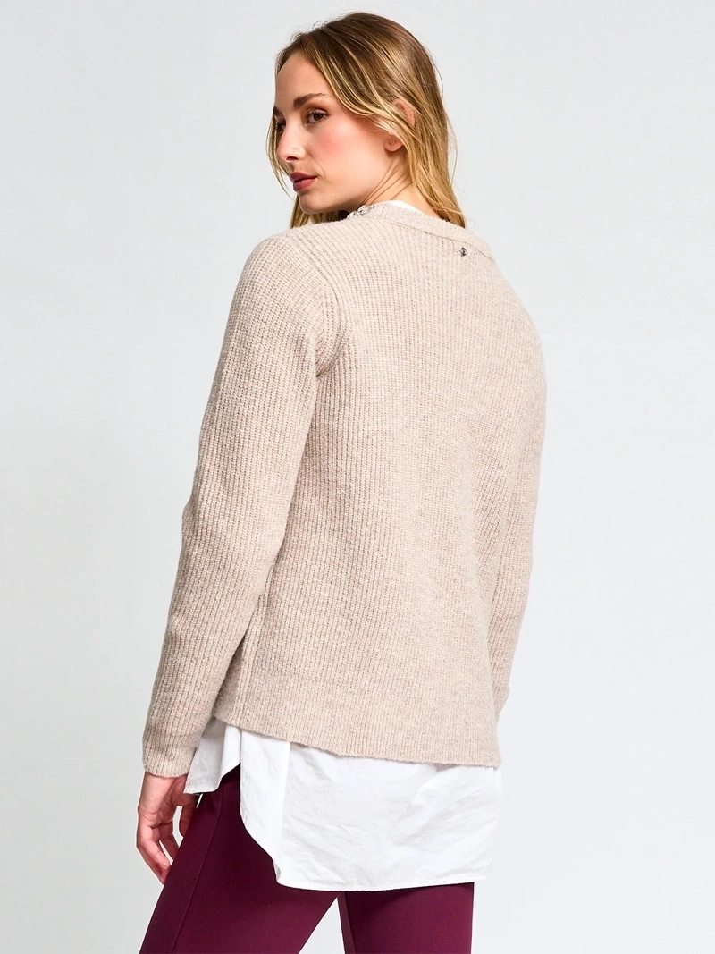 SWEATER MUJER CACHAREL LANA CUELLO REDONDO - 2