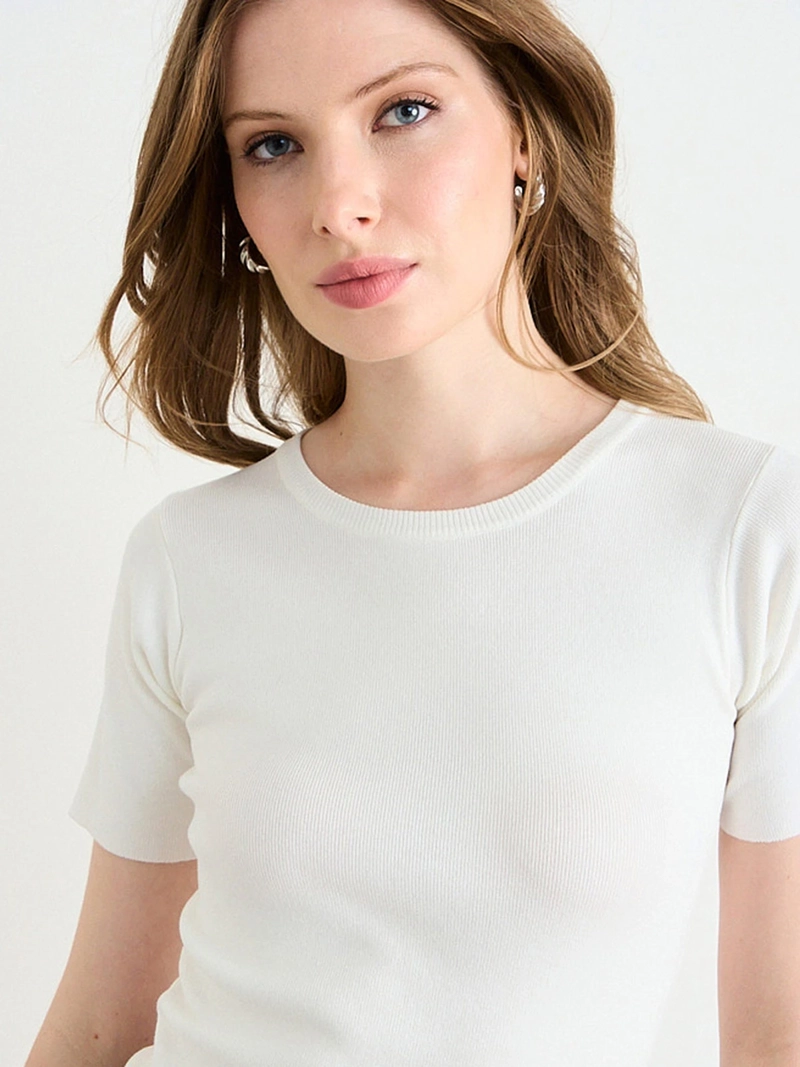 POLERA MUJER ASH MANGA CORTA BÁSICA - 5