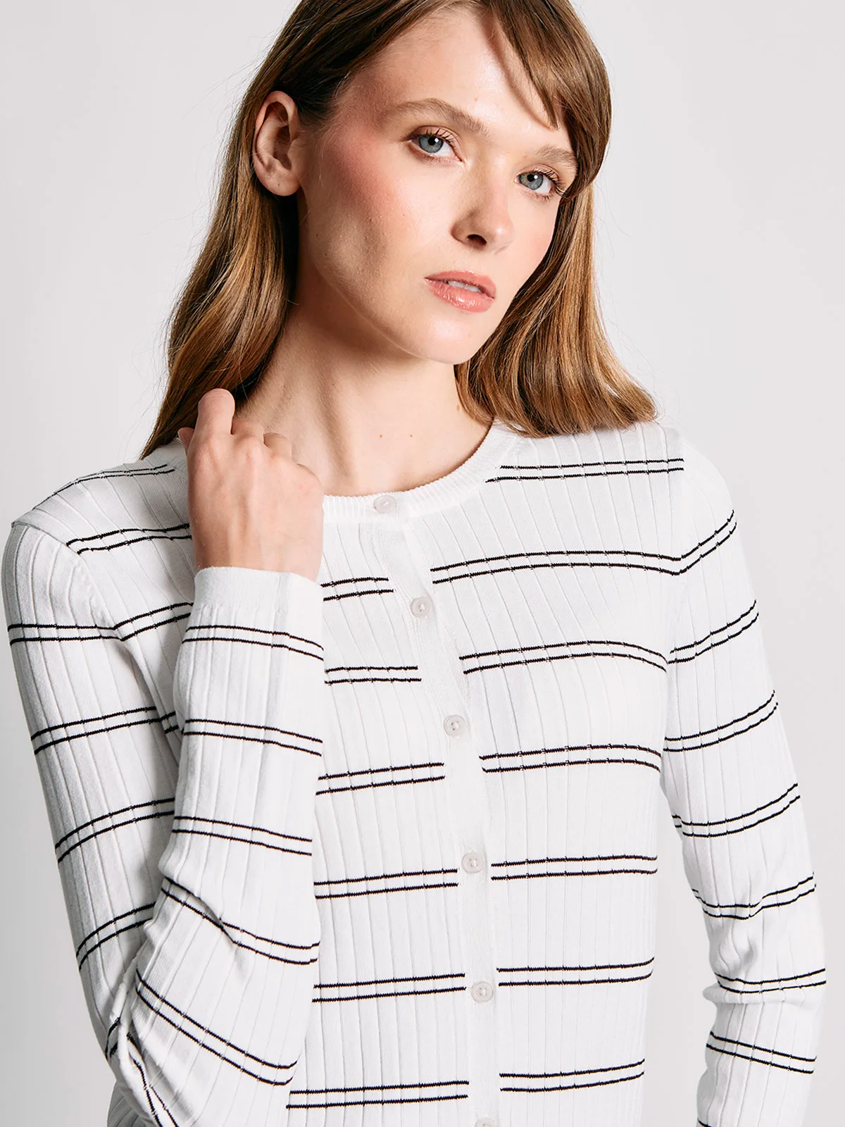 CARDIGAN MUJER MARQUIS ACANALADO RAYAS - 3