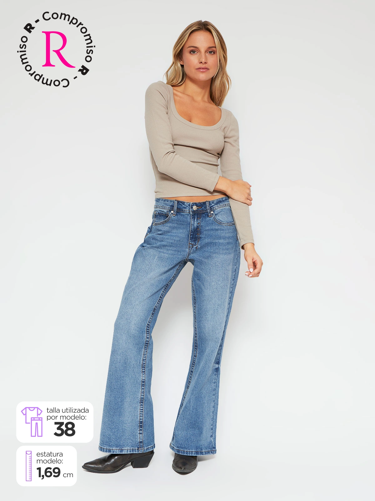 JEANS MUJER INDEX ALGODÓN RELAX FLARE - 1