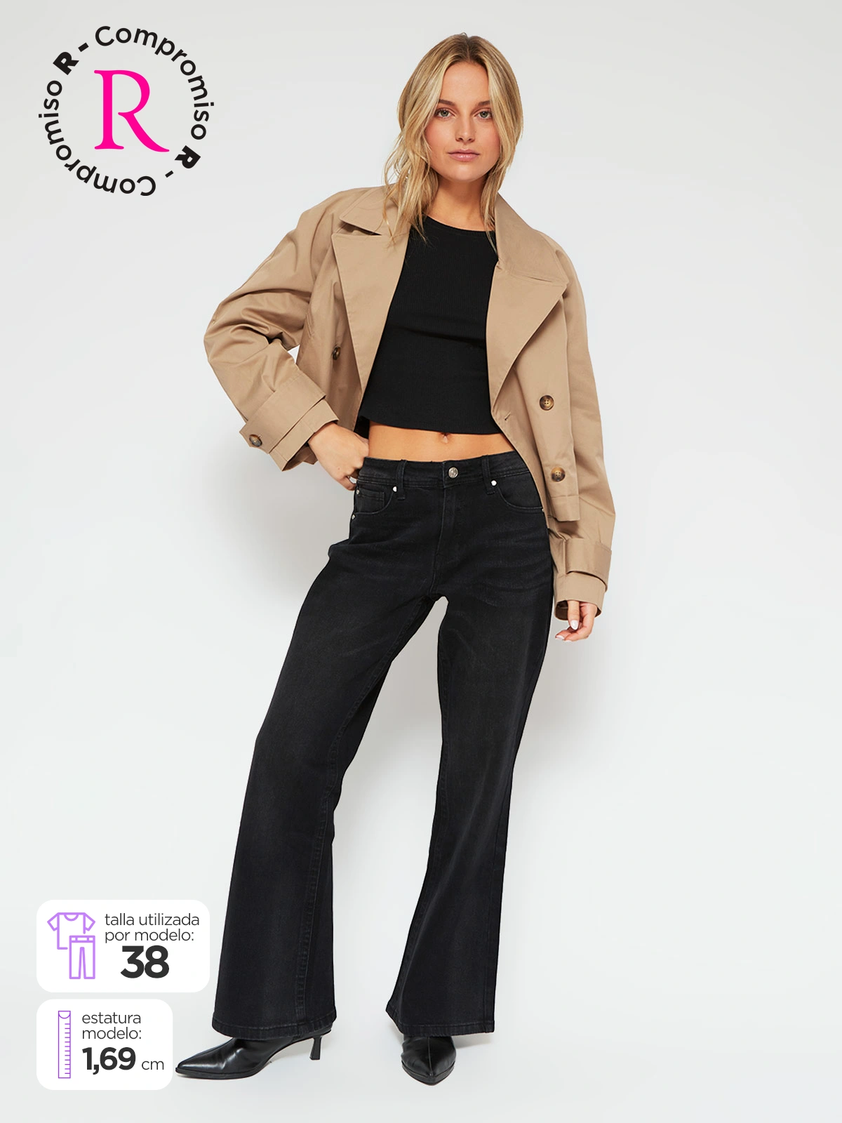 INDEX JEANS MUJER INDEX ALGODÓN RELAX FLARE