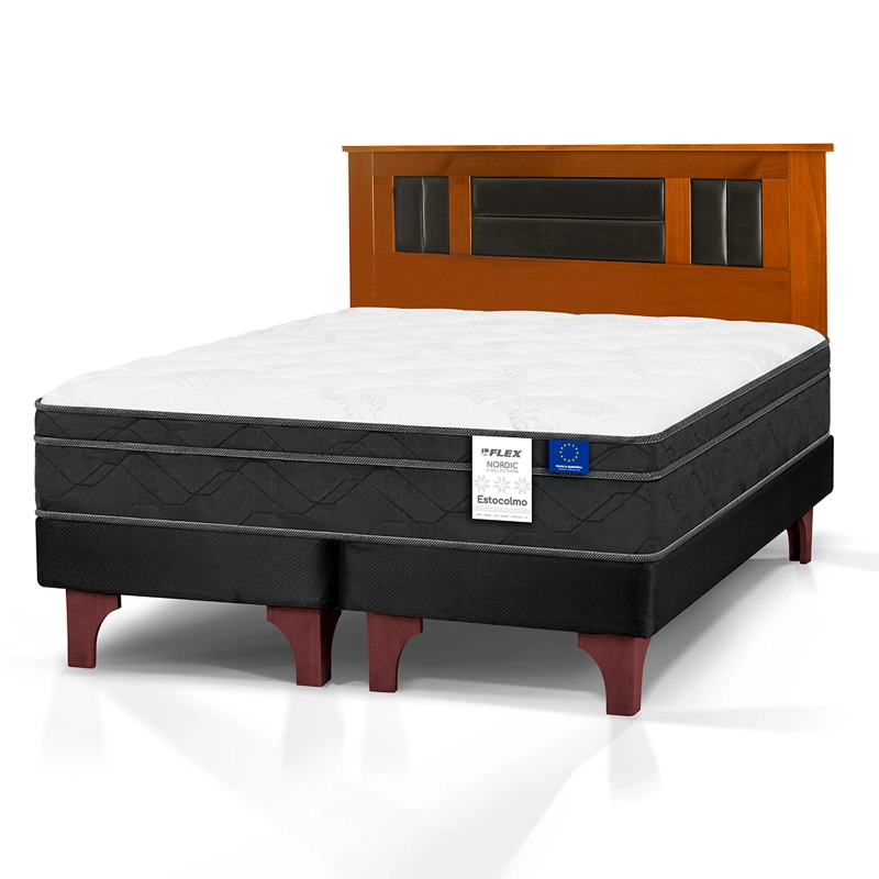 CAMA EUROPEA FLEX ESTOCOLMO 2 PLAZAS + RESPALDO LORRAIN - 1