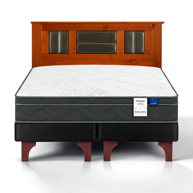 CAMA EUROPEA FLEX ESTOCOLMO 2 PLAZAS + RESPALDO LORRAIN - 2