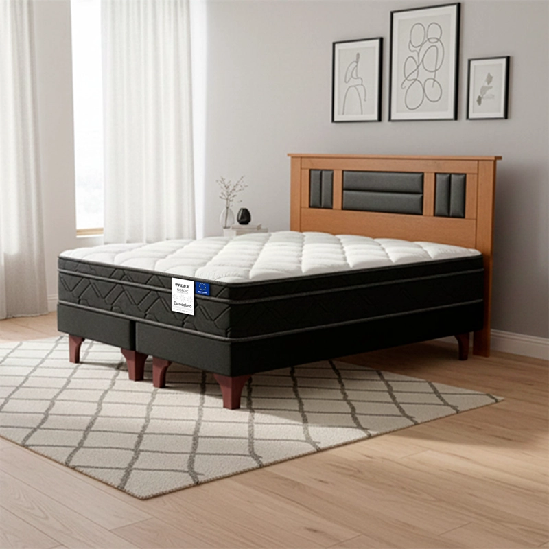 CAMA EUROPEA FLEX ESTOCOLMO 2 PLAZAS + RESPALDO LORRAIN - 5
