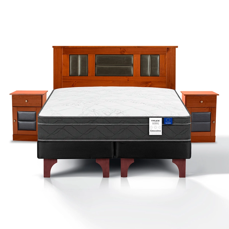 CAMA EUROPEA FLEX ESTOCOLMO 2 PLAZAS + SET LORRAIN - 2