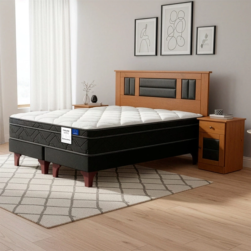 CAMA EUROPEA FLEX ESTOCOLMO 2 PLAZAS + SET LORRAIN - 5