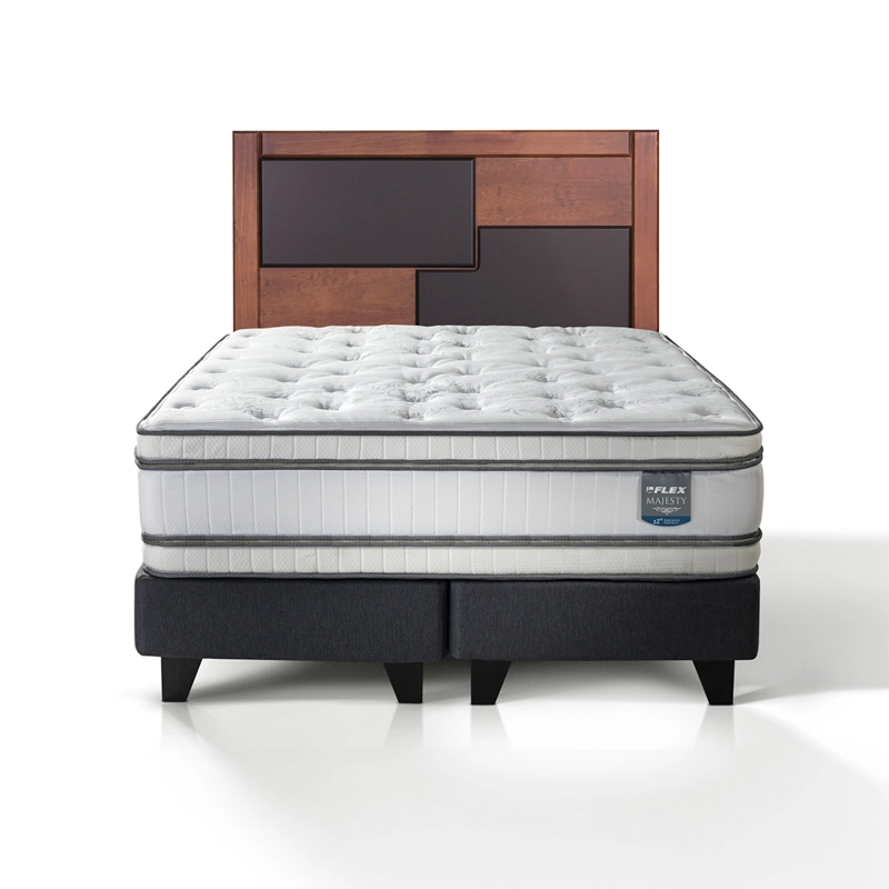 CAMA EUROPEA FLEX MAJESTY 2 PLAZAS + RESPALDO COLONIA - 1