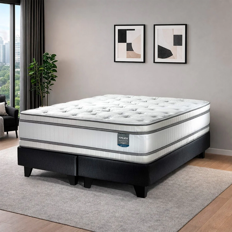 CAMA EUROPEA FLEX MAJESTY 2 PLAZAS + RESPALDO COLONIA - 5