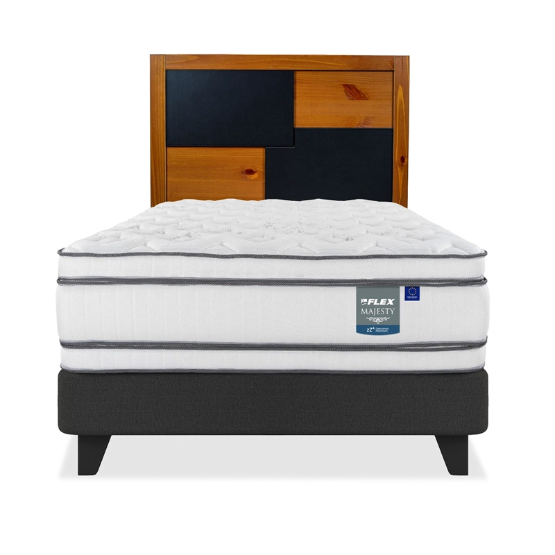 CAMA EUROPEA FLEX MAJESTY 1.5 PLAZAS + RESPALDO COLONIA - 1
