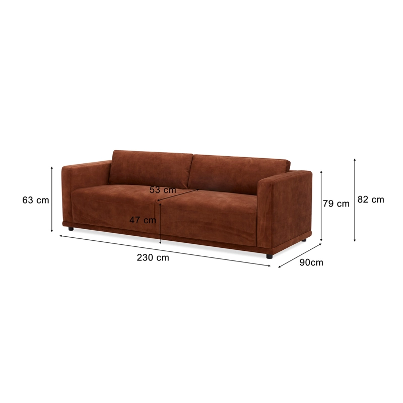 SOFÁ RIPLEY HOME SOLE 3 CUERPOS CAFÉ - 14