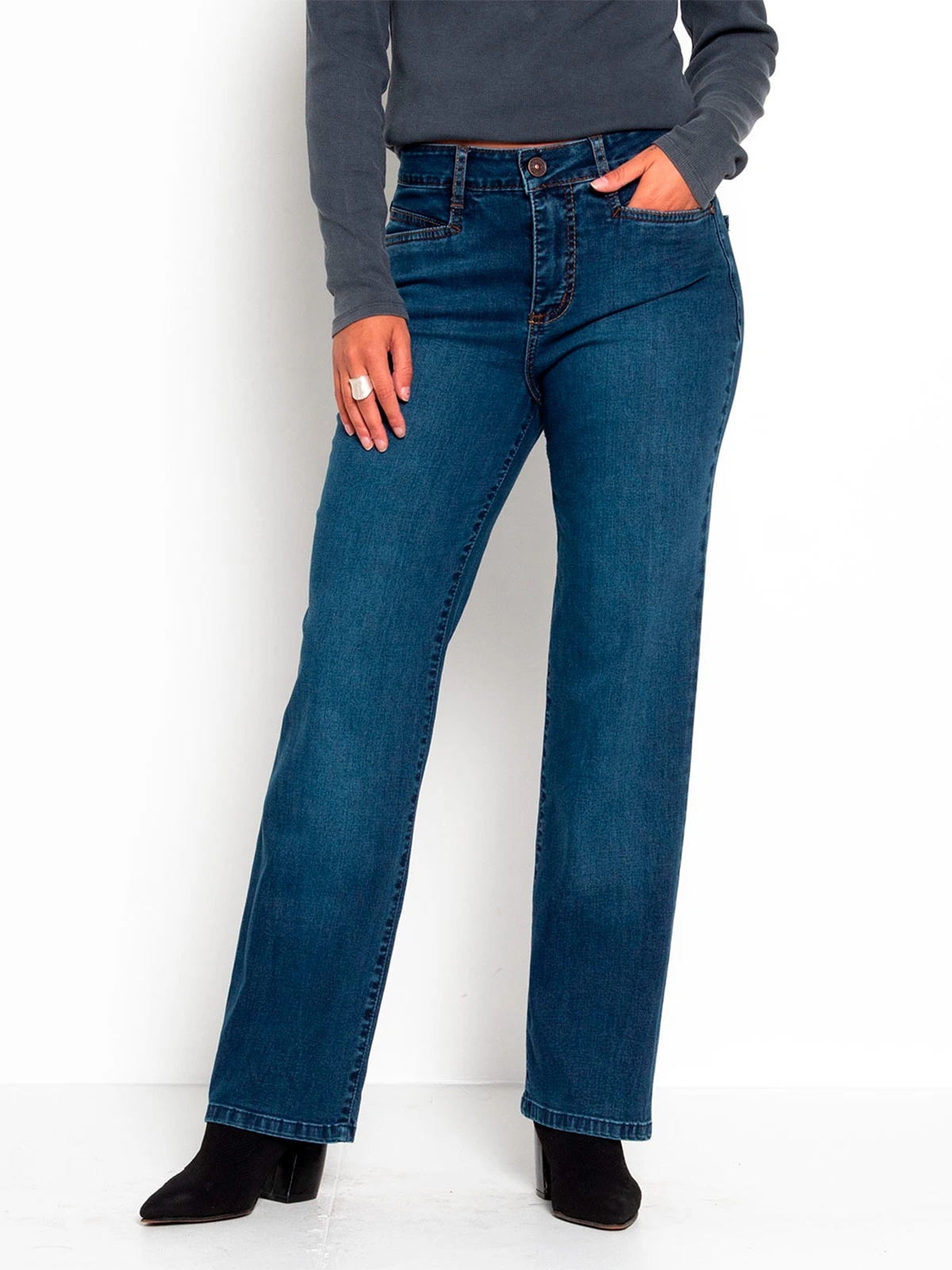 JEANS MUJER WADOS ALGODÓN RECTO TIRO ALTO - 2
