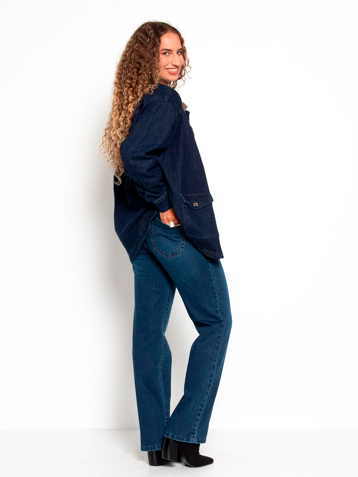 JEANS MUJER WADOS ALGODÓN RECTO TIRO ALTO - 3