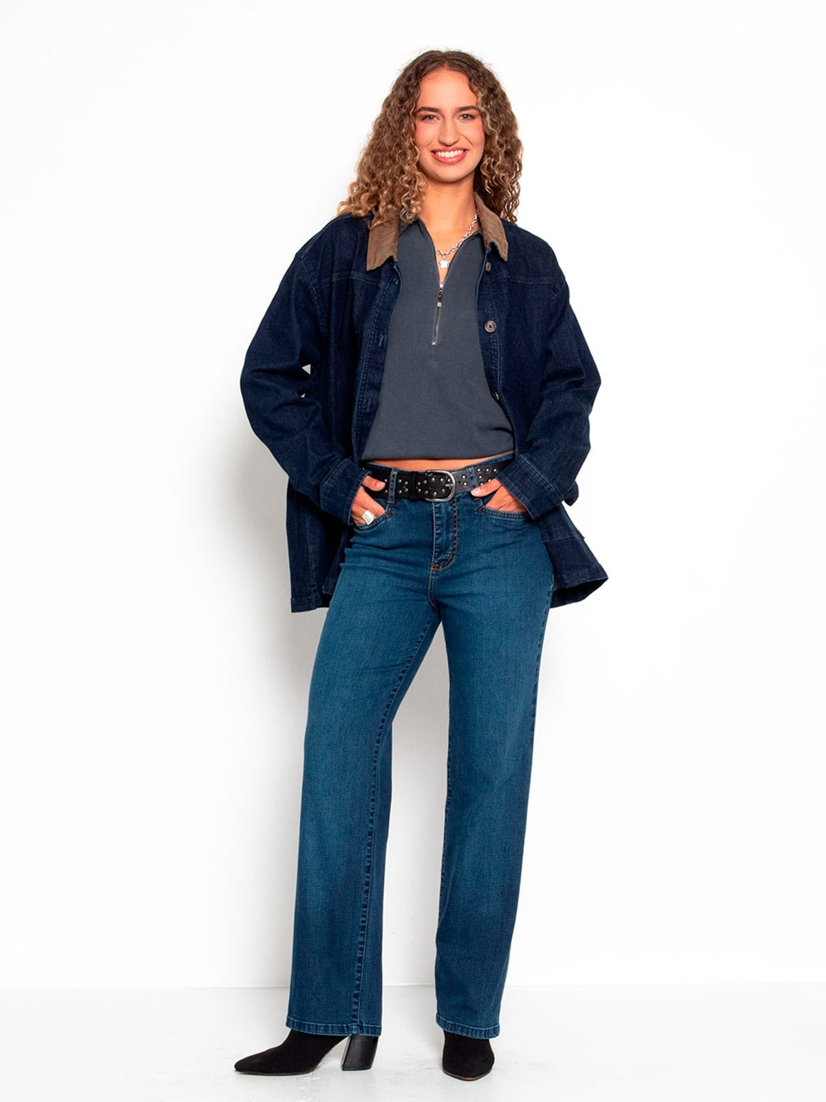 JEANS MUJER WADOS ALGODÓN RECTO TIRO ALTO - 1