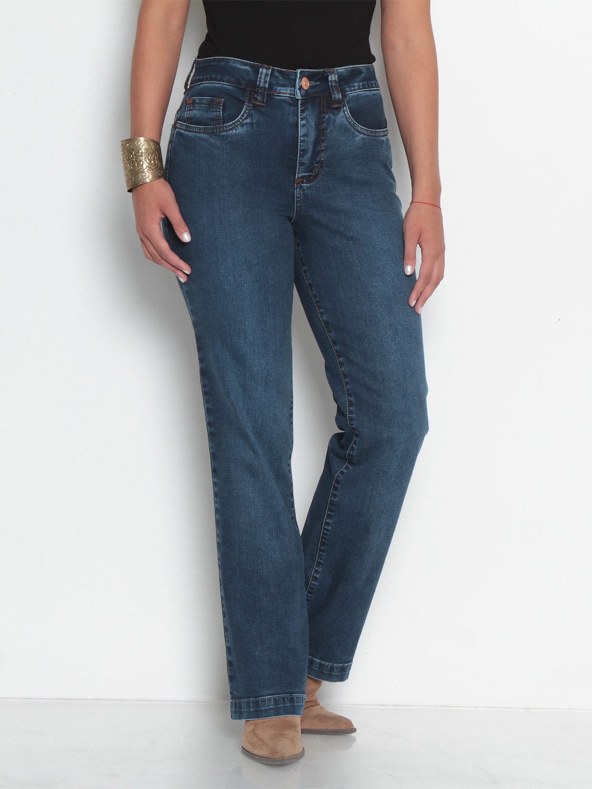 JEANS MUJER WADOS ALGODÓN RECTO TIRO ALTO PUSH UP - 2