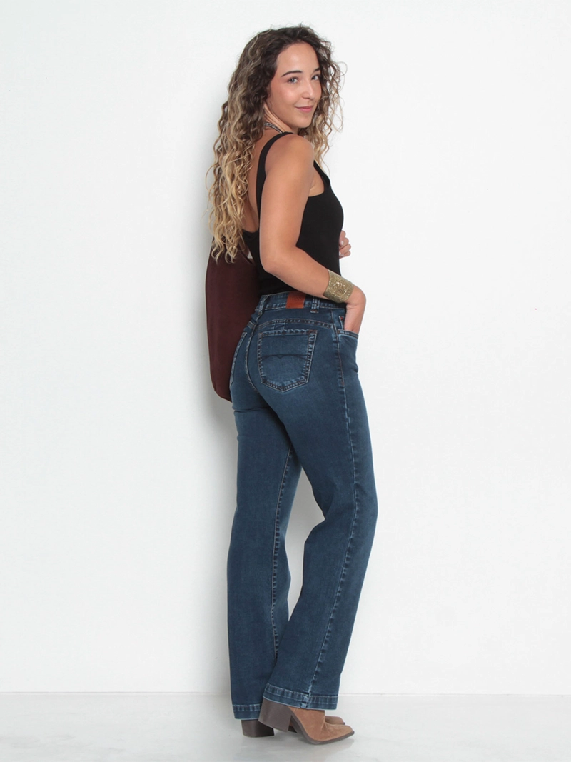 JEANS MUJER WADOS ALGODÓN RECTO TIRO ALTO PUSH UP - 3
